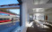 Well-isolated conference room with a view of the railway platform
